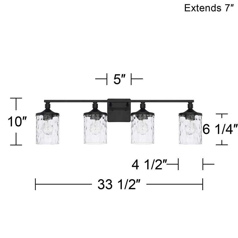 Image 5 Capital Lighting Colton 33 1/2" Matte Black 4-Light Vanity Bath Light more views