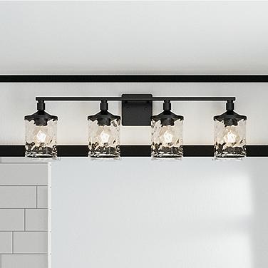 Capital Lighting Colton 33 1/2" Matte Black 4-Light Vanity Bath Light