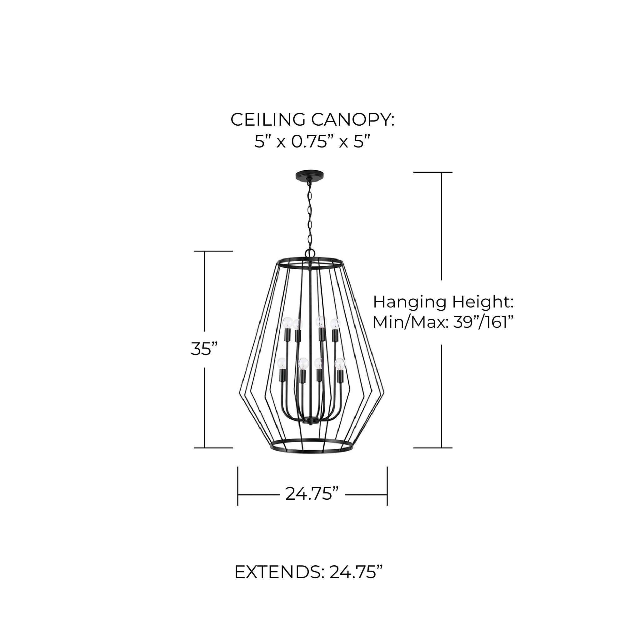 Image 6 Capital Lighting Corey 8 Light Foyer Matte Black more views