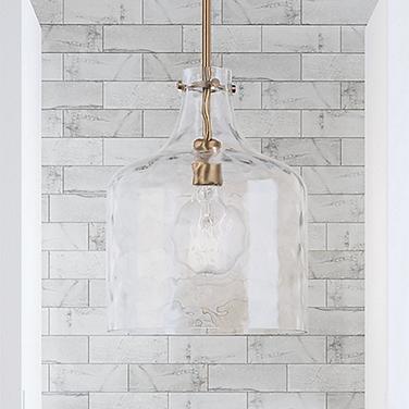 Capital Lighting Crawford 11 3/4" Aged Brass Clear Glass Mini Pendant
