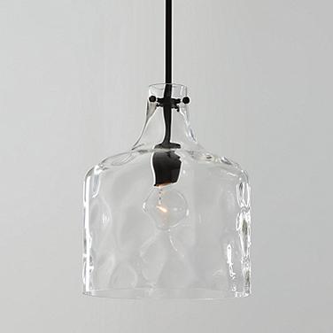 Capital Lighting Crawford 11 3/4" Black and Dimpled Glass Pendant