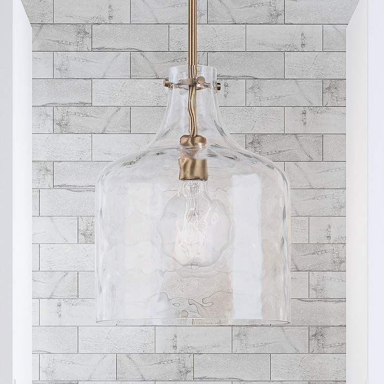 Image 2 Capital Lighting Crawford 11 3/4" Aged Brass Clear Glass Mini Pendant
