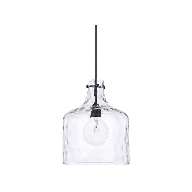 Image 1 Capital Lighting Crawford 11 3/4" Black and Dimpled Glass Pendant