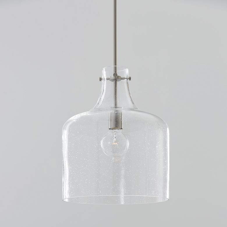 Image 1 Capital Lighting Crawford 11 3/4" Wide Nickel Glass Dome Mini Pendant