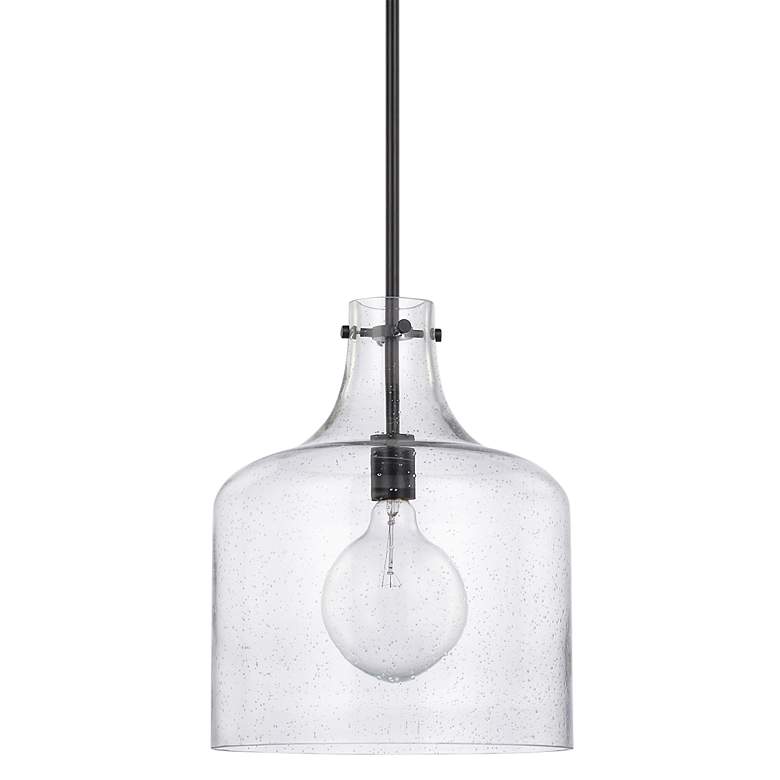 Image 2 Capital Lighting Crawford 12" Wide Matte Black Glass Dome Mini Pendant