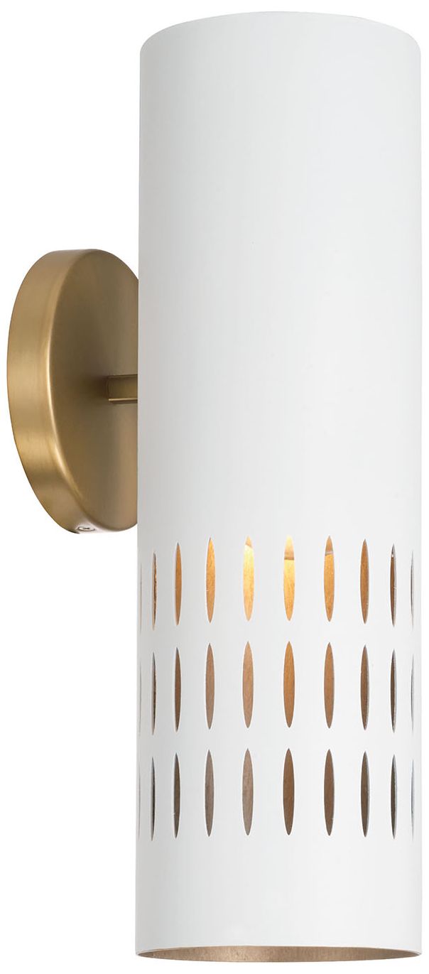Capital Lighting Dash 1 Light Sconce 5" Aged Brass and White