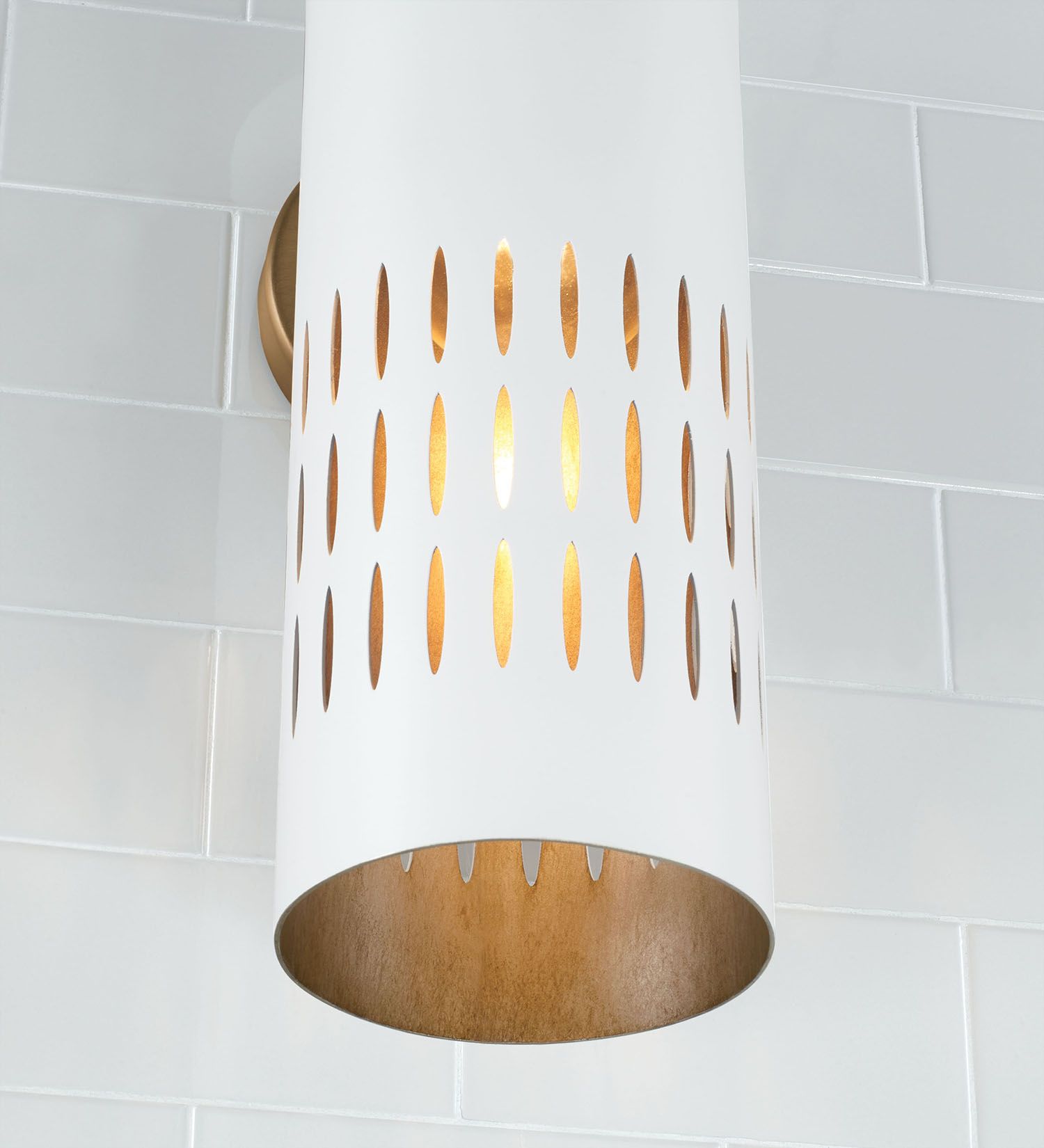 Image 3 Capital Lighting Dash 1 Light Sconce 5" Aged Brass and White more views