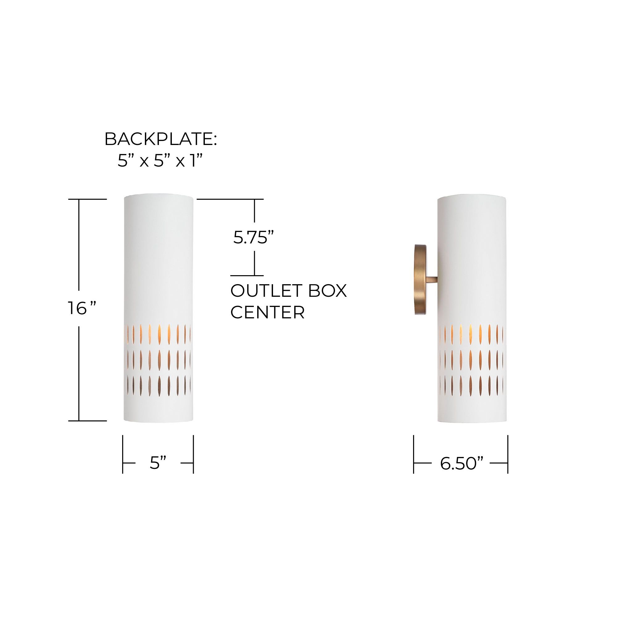 Capital Lighting Dash 1 Light Sconce Aged Brass and White