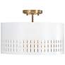 Capital Lighting Dash 3 Light Semi-Flush Aged Brass and White