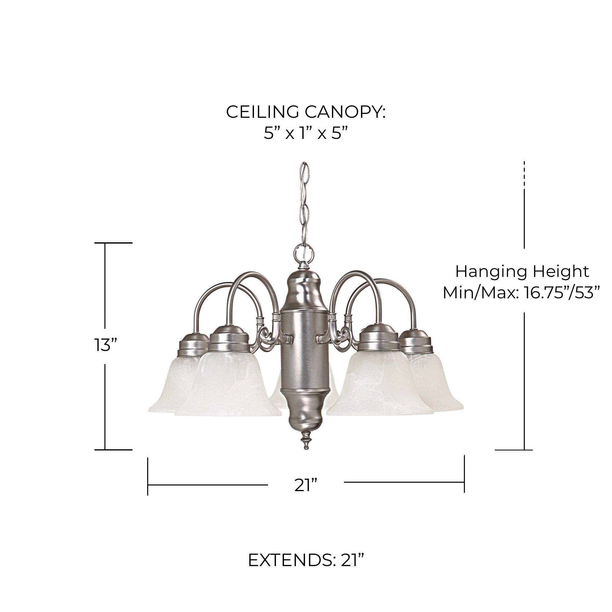 Image 2 Capital Lighting David 5 Light Chandelier Matte Nickel more views