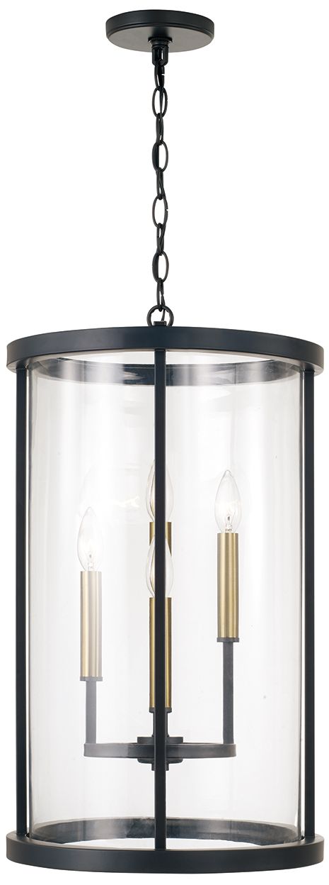 Capital Lighting Davis 4 Light Pendant 14.75" Espresso and Brass