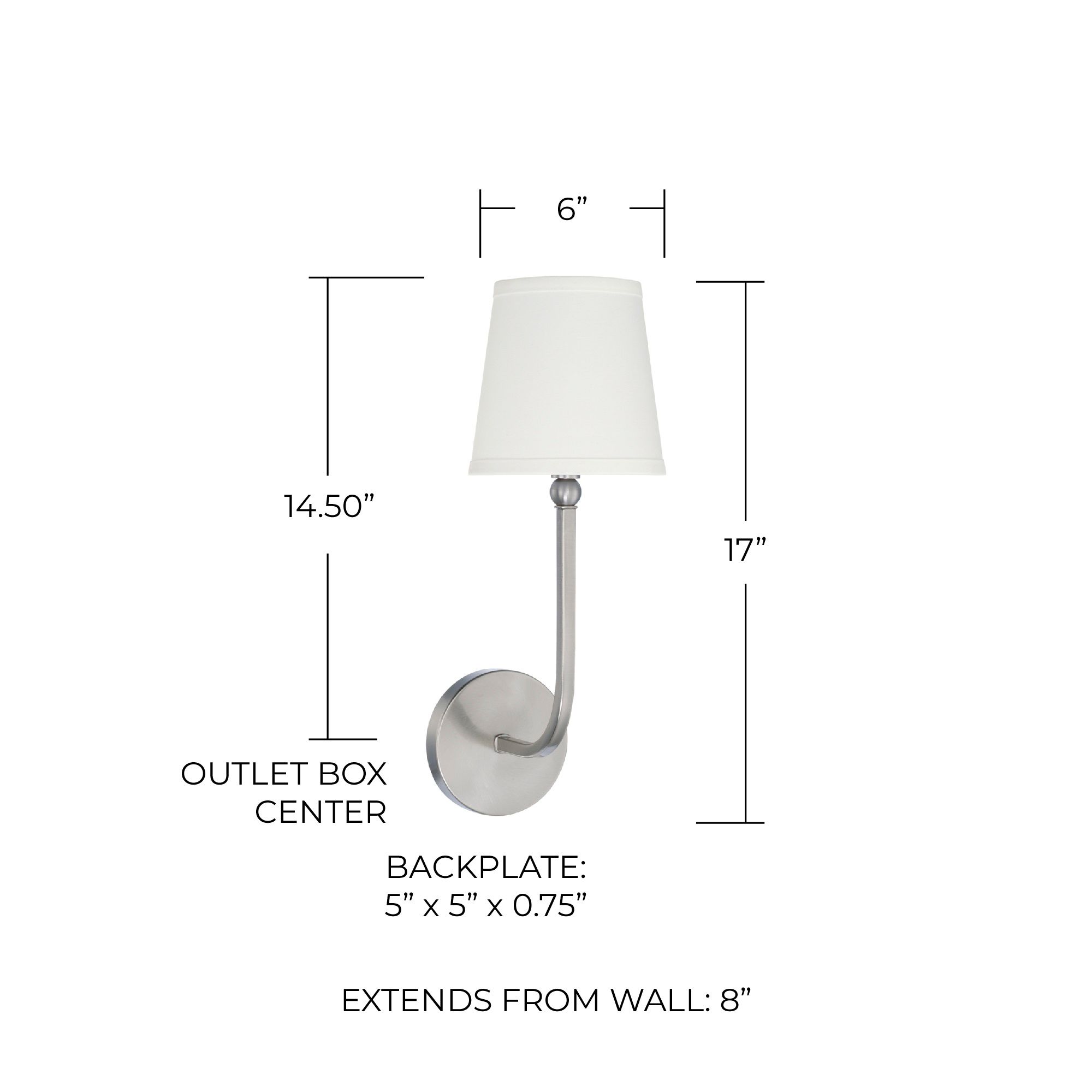 Image 2 Capital Lighting Dawson 1 Light Sconce Brushed Nickel more views