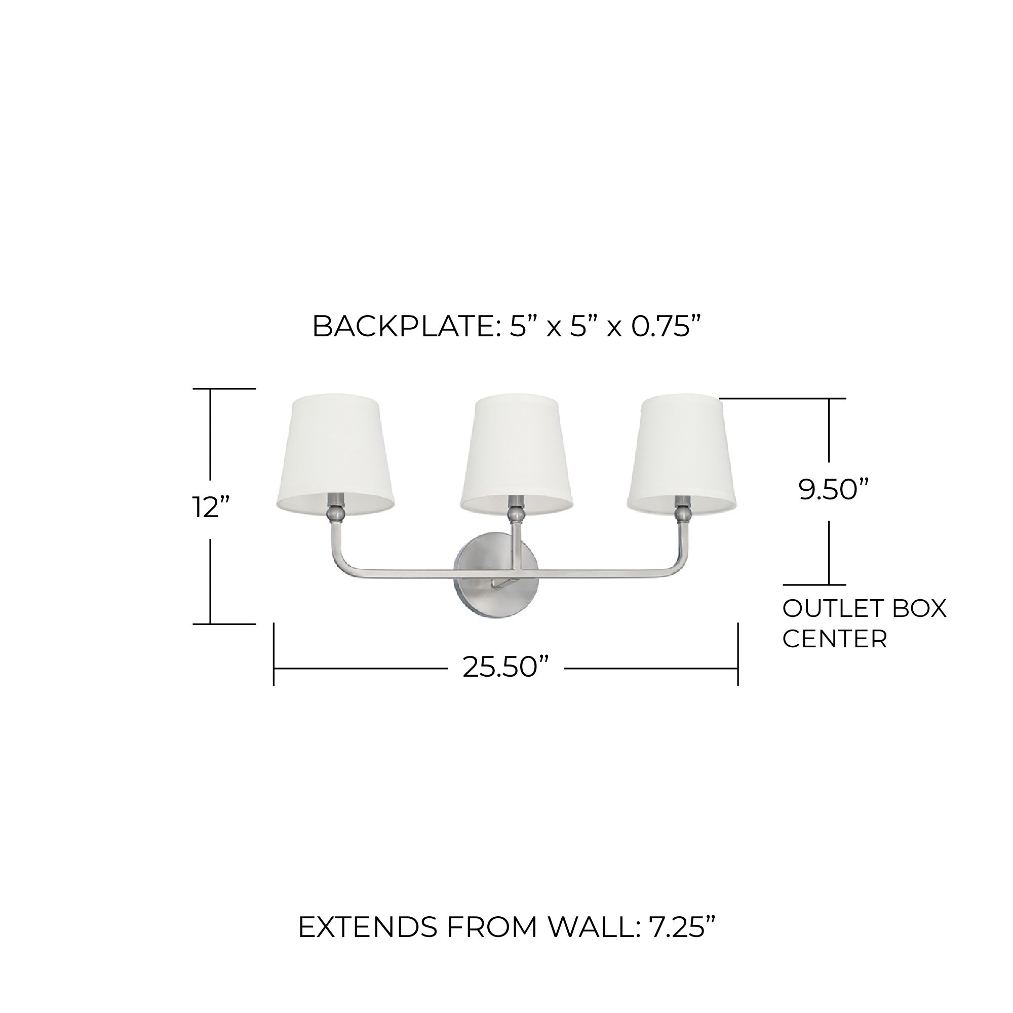 Image 2 Capital Lighting Dawson 25 1/2" Brushed Nickel 3-Light Bath Fixture more views