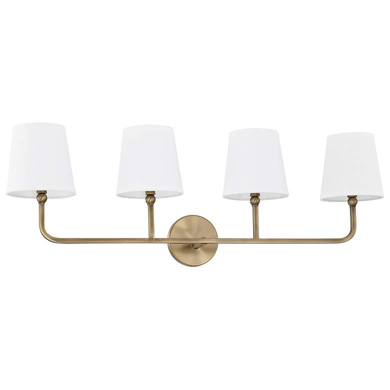 Image 1 Capital Lighting Dawson 35 1/4" Wide Aged Brass 4-Light Vanity