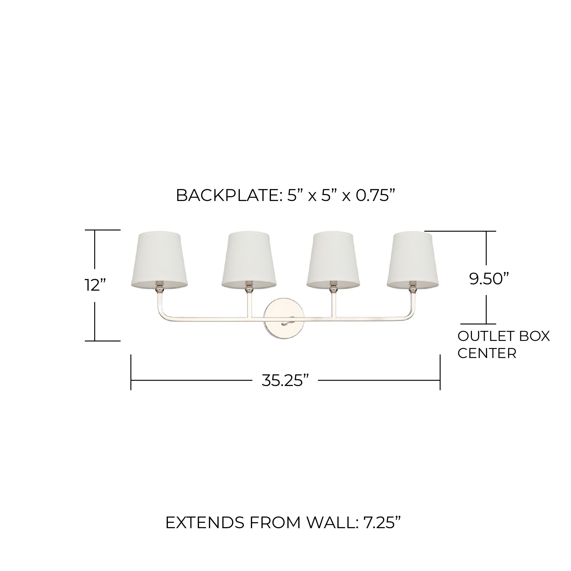 Image 2 Capital Lighting Dawson 4 Light Vanity 35.25" Polished Nickel more views