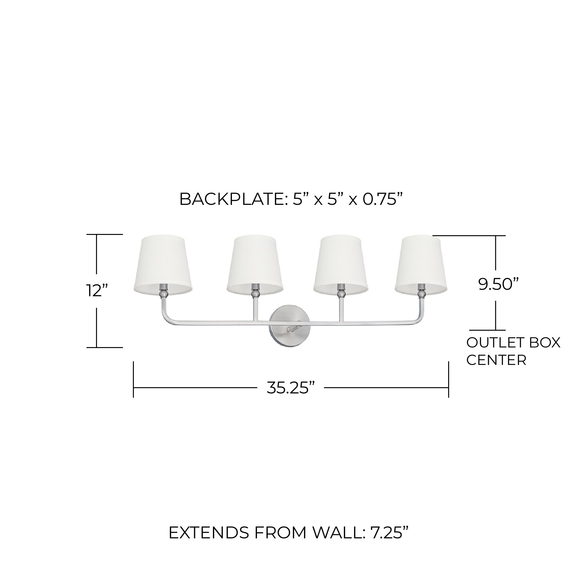 Image 2 Capital Lighting Dawson 4 Light Vanity Brushed Nickel more views