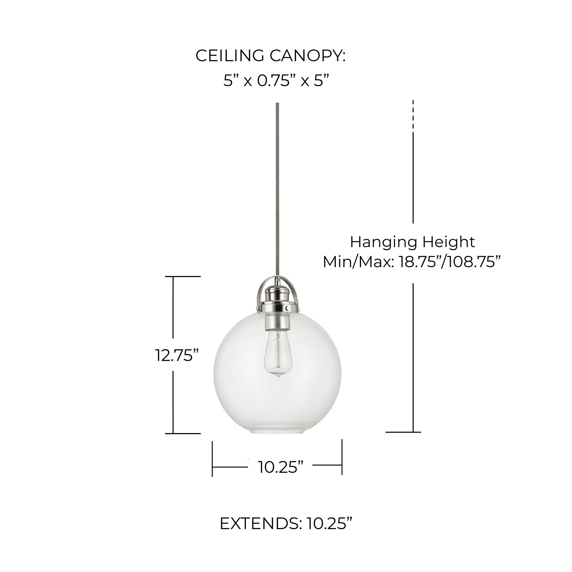 Image 2 Capital Lighting Dean 1 Light Pendant 10.25" Polished Nickel more views