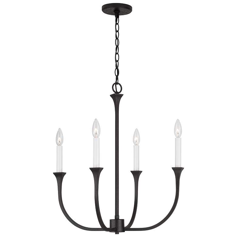 Image 1 Capital Lighting Decklan 4 Light Chandelier 21.25" Black Iron