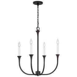 Capital Lighting Decklan 4 Light Chandelier 21.25" Black Iron