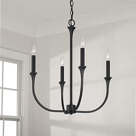 Image5 of Capital Lighting Decklan 4 Light Chandelier 21.25" Black Iron more views