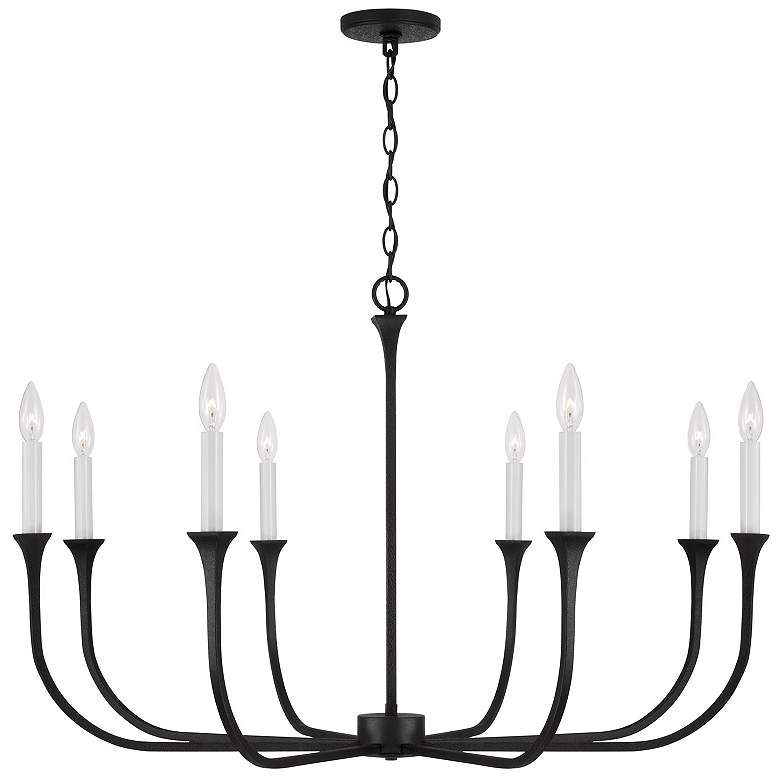 Image 1 Capital Lighting Decklan 8 Light Chandelier 38" Black Iron
