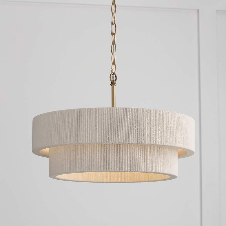 Image 1 Capital Lighting Delaney 20" Wide 4-Light Fabric Drum Pendant