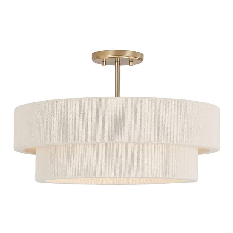 Image 3 Capital Lighting Delaney 20" Wide 4-Light Fabric Drum Pendant more views