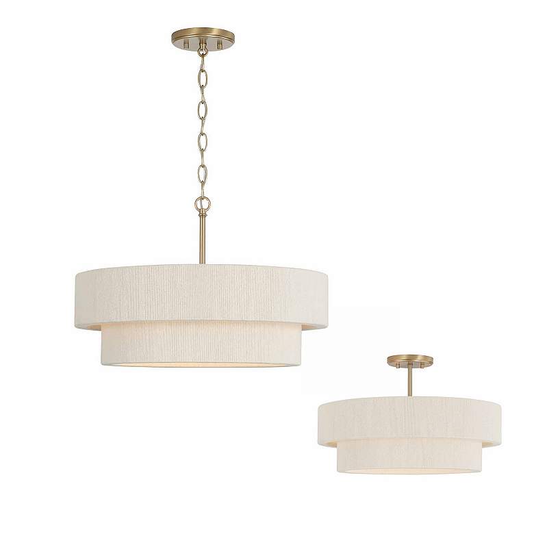 Image 5 Capital Lighting Delaney 20" Wide 4-Light Fabric Drum Pendant more views