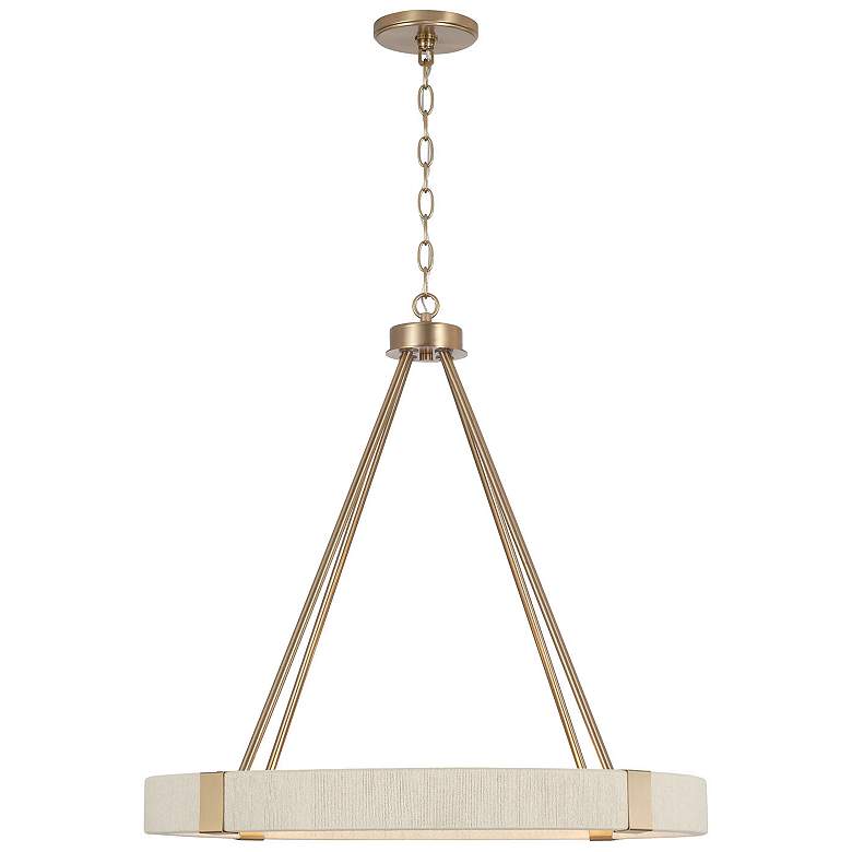 Image 1 Capital Lighting Delaney 26 inch Rope and Brass 4-Light Modern Chandelier