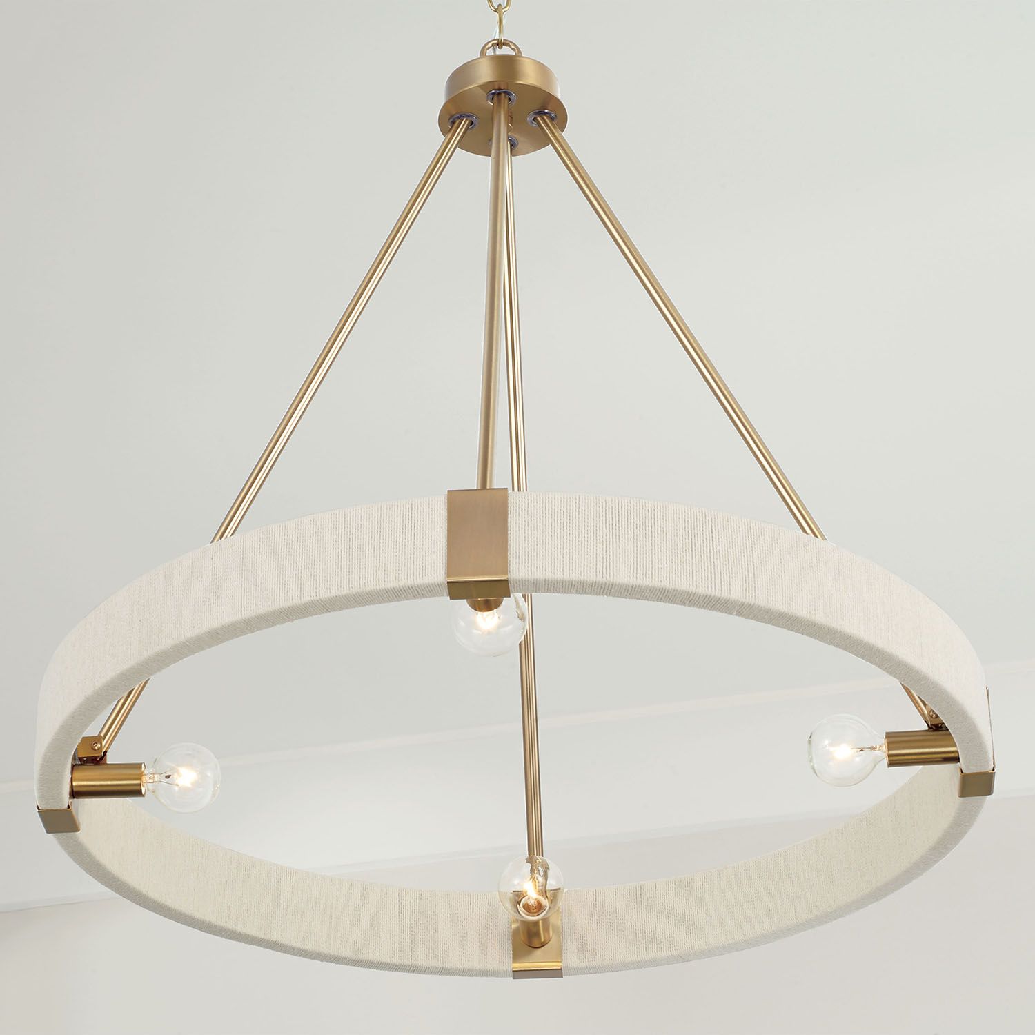 Image 3 Capital Lighting Delaney 26" Rope and Brass 4-Light Modern Chandelier more views