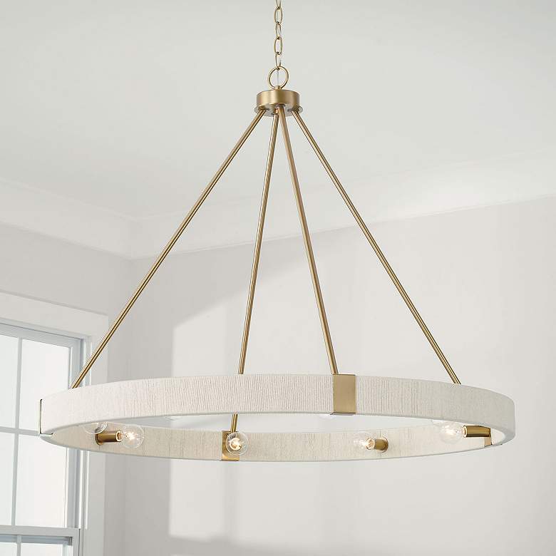 Image 1 Capital Lighting Delaney 36" Wide 8-Light Matte Brass Ring Chandelier