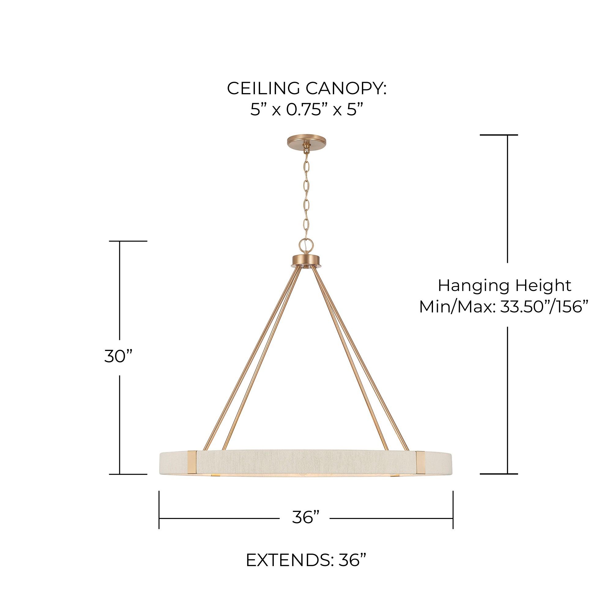 Image 5 Capital Lighting Delaney 36" Wide 8-Light Matte Brass Ring Chandelier more views