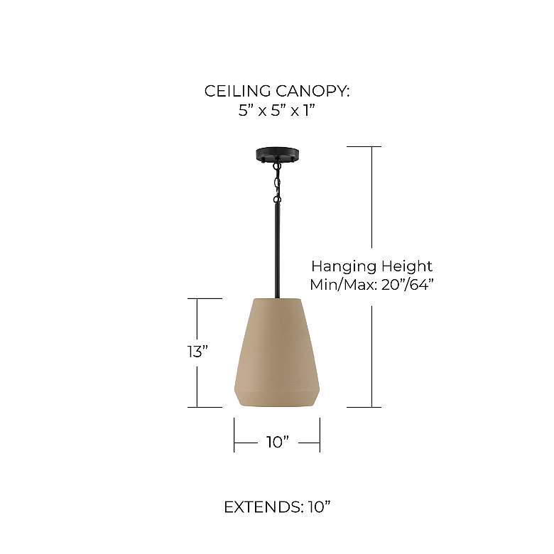 Image 4 Capital Lighting Della 1 Light Pendant 10" Terracotta Sand more views