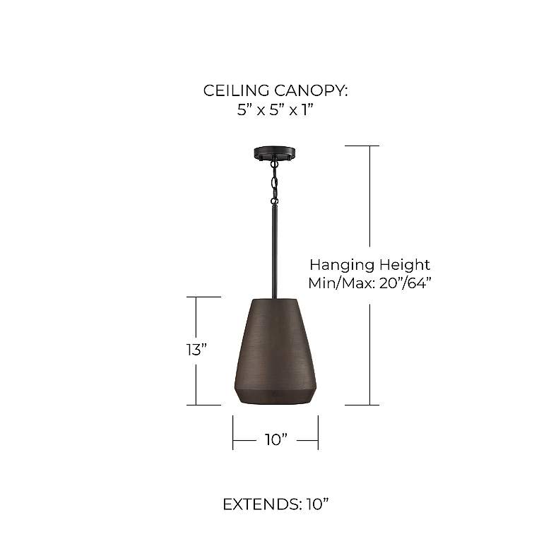 Image 4 Capital Lighting Della 1 Light Pendant 10" Terracotta Umber more views
