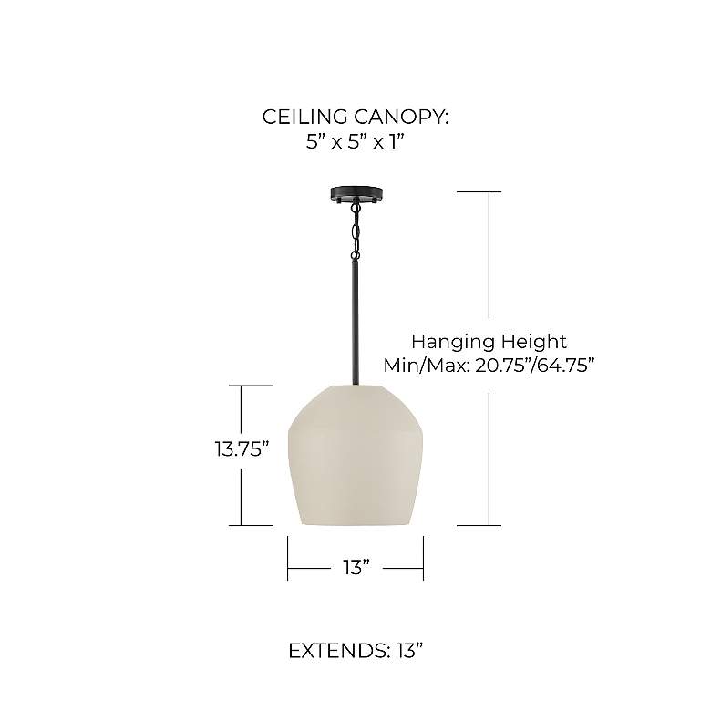 Image 5 Capital Lighting Della 1 Light Pendant 13" Terracotta Ivory more views