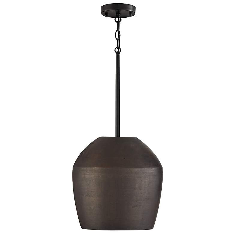 Image 1 Capital Lighting Della 1 Light Pendant 13" Terracotta Umber