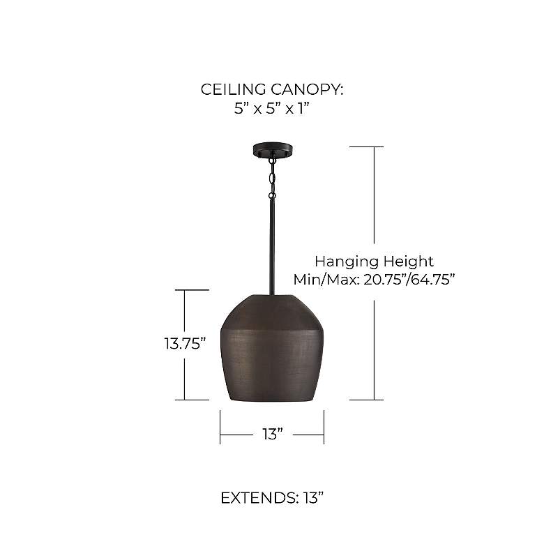 Image 4 Capital Lighting Della 1 Light Pendant 13" Terracotta Umber more views