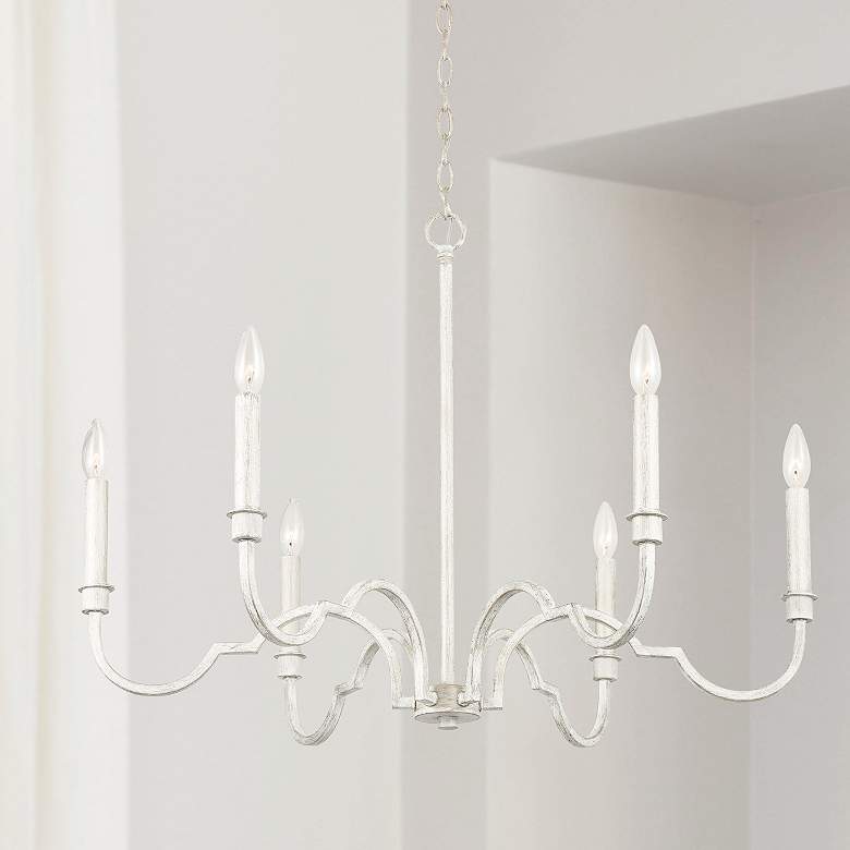 Image 1 Capital Lighting Demi 6 Light Chandelier Winter White