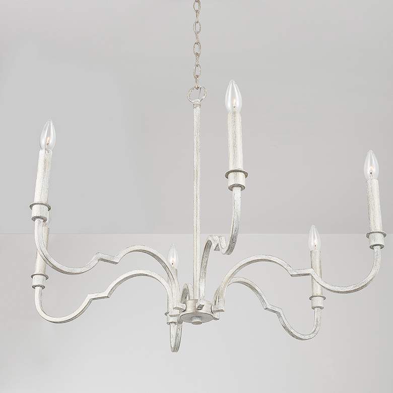 Image 3 Capital Lighting Demi 6 Light Chandelier Winter White more views