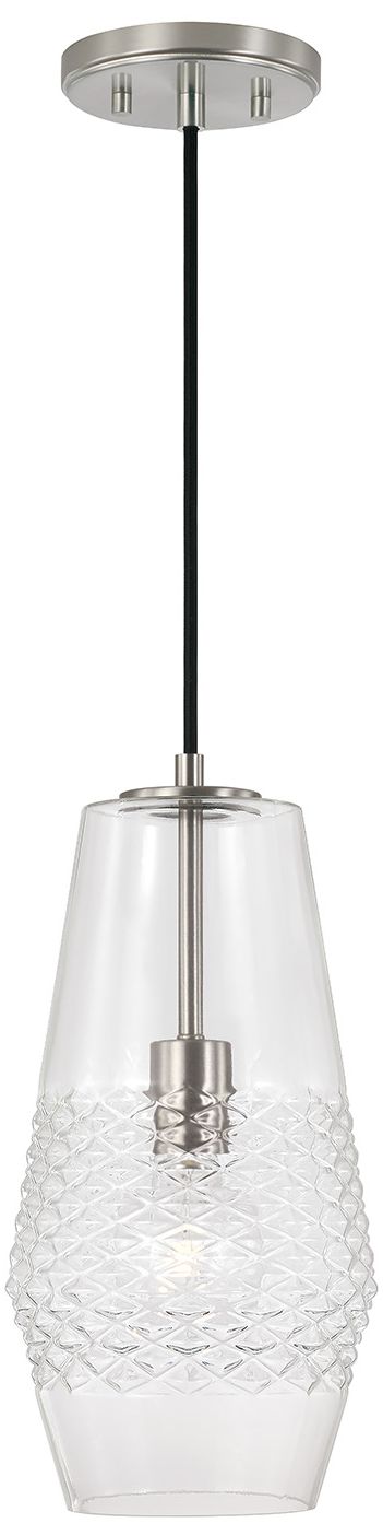 Image 2 Capital Lighting Dena 1 Light Pendant 7" Brushed Nickel