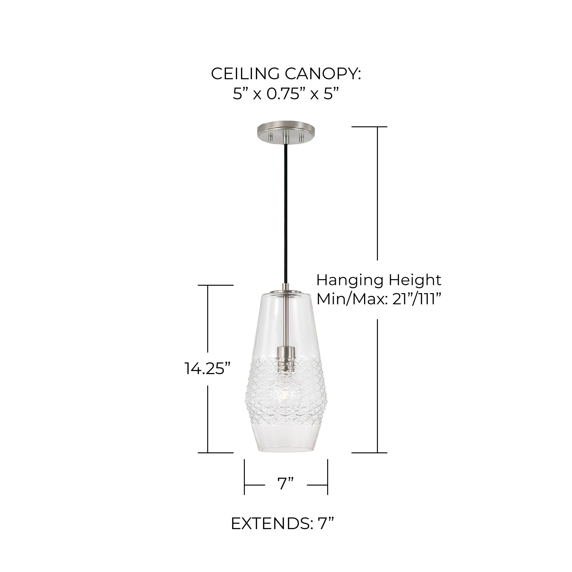 Image 5 Capital Lighting Dena 1 Light Pendant 7" Brushed Nickel more views