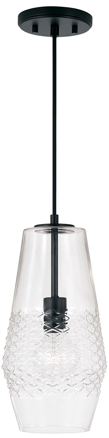 Image 2 Capital Lighting Dena 1 Light Pendant 7" Matte Black