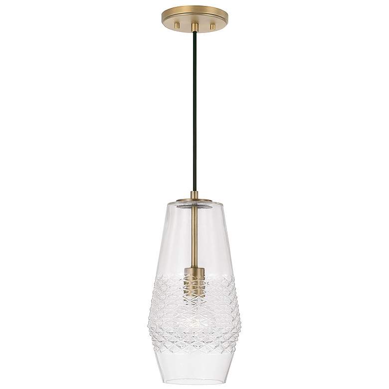 Image 1 Capital Lighting Dena 1 Light Pendant Aged Brass