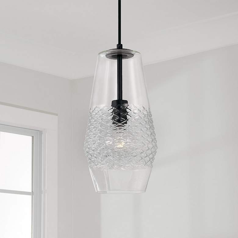 Image 1 Capital Lighting Dena 1 Light Pendant Matte Black