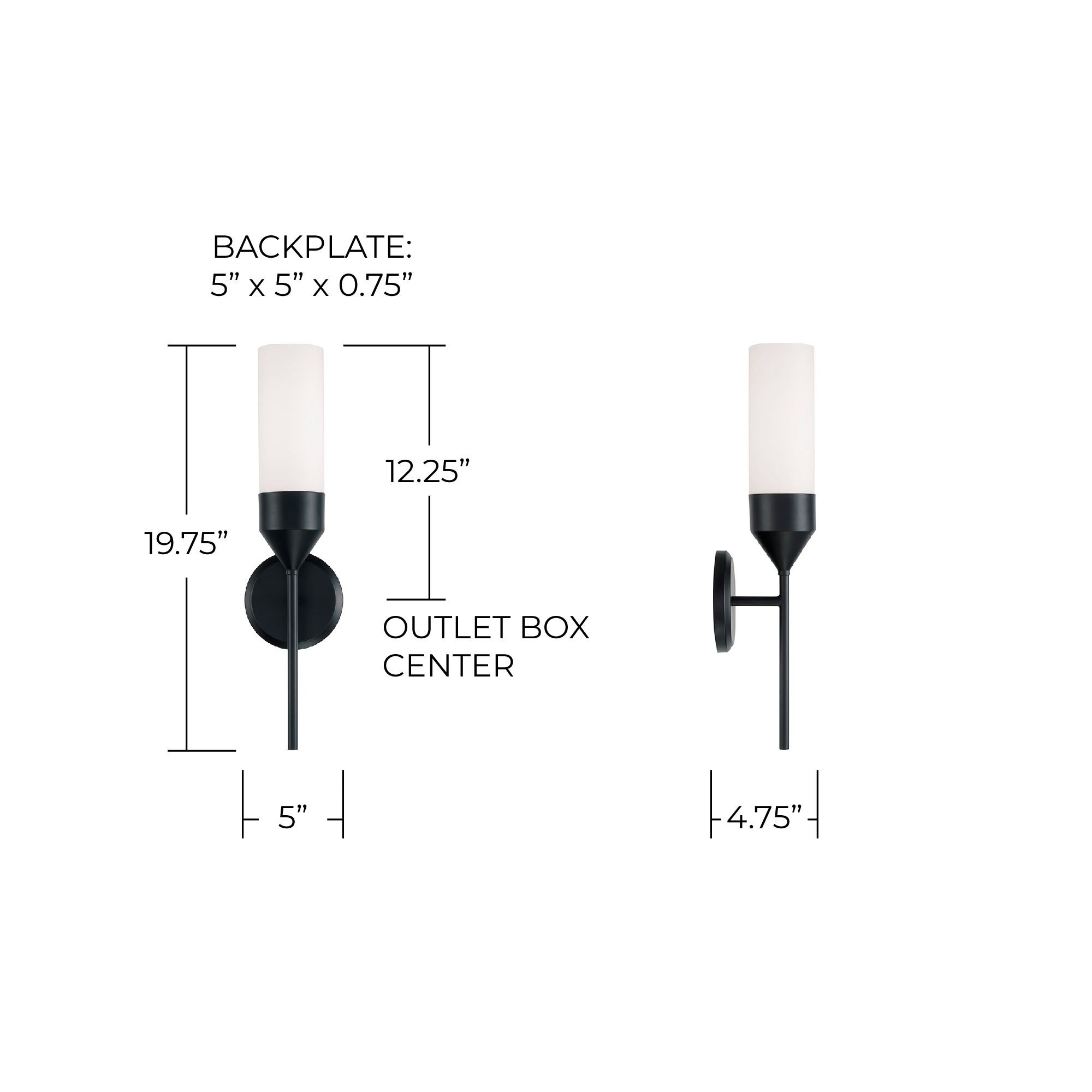 Image 7 Capital Lighting Devon 1 Light Sconce 5" Matte Black more views