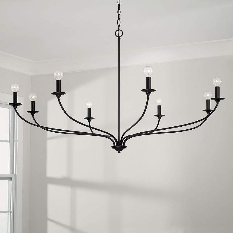 Image 1 Capital Lighting Dolan 52" Wide Matte Black 8-Light Chandelier
