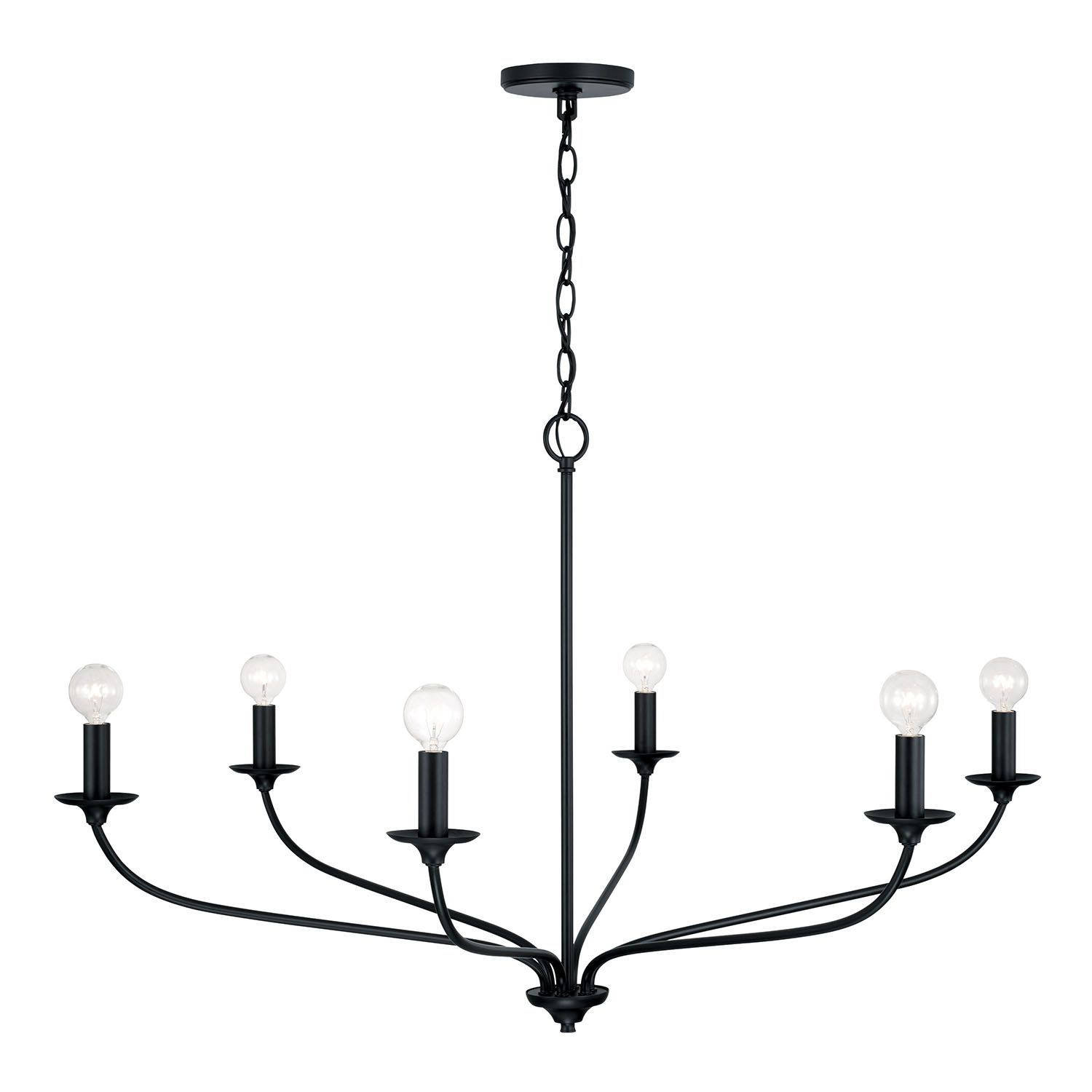 Image 4 Capital Lighting Dolan 6 Light Chandelier 39.75" Matte Black more views