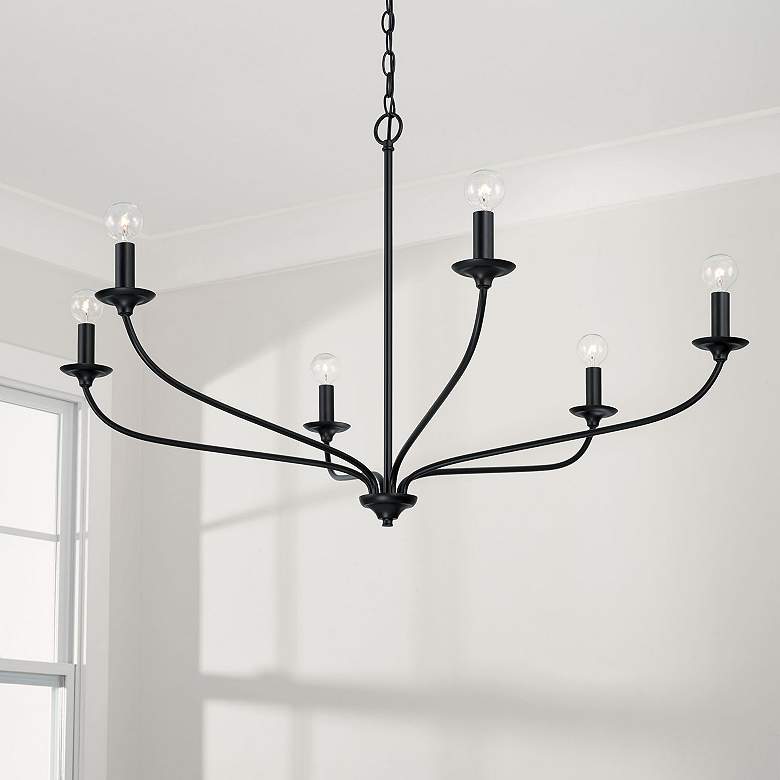 Image 1 Capital Lighting Dolan 6 Light Chandelier Matte Black