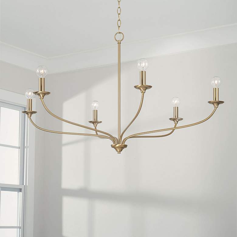 Image 1 Capital Lighting Dolan 6 Light Chandelier Matte Brass