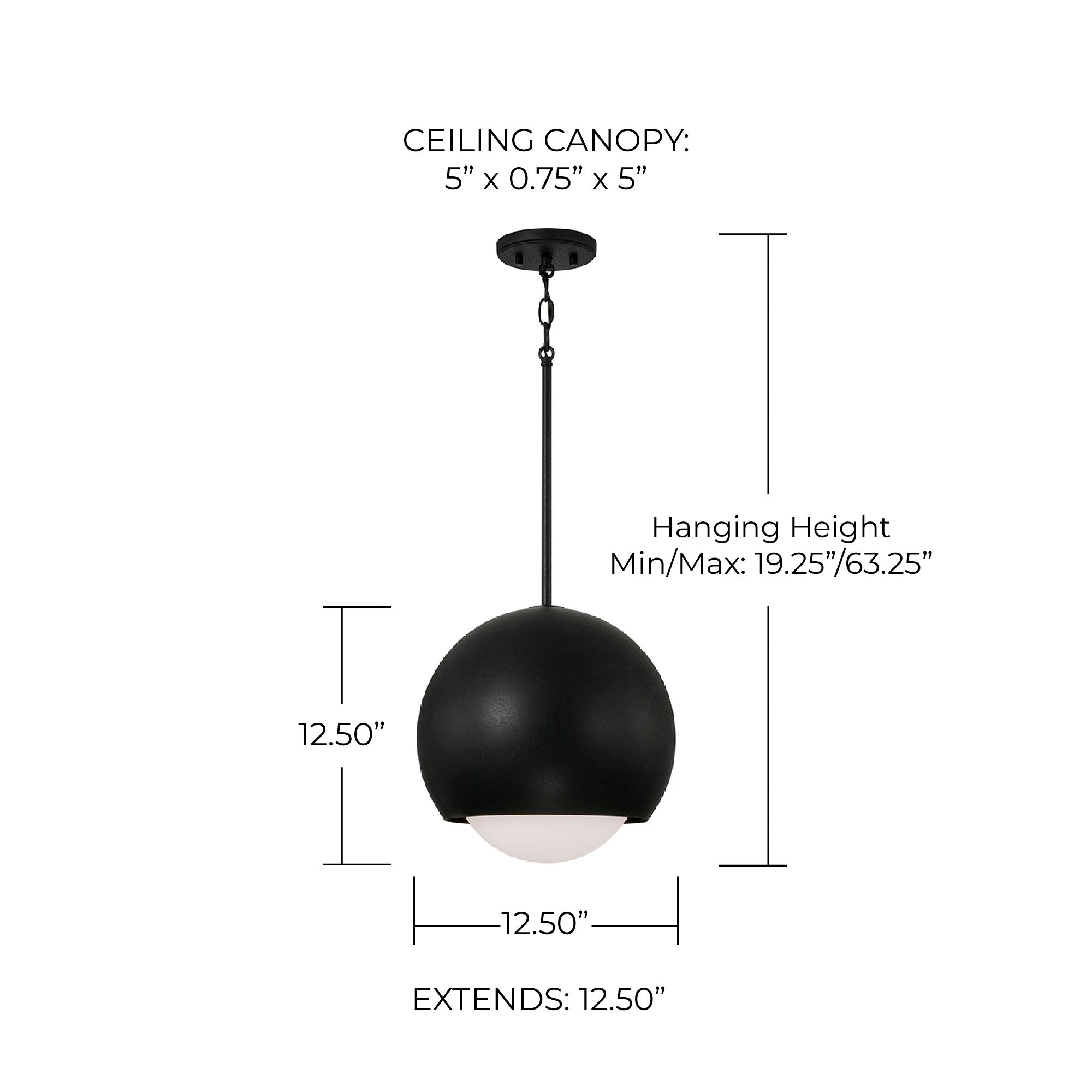 Image 4 Capital Lighting Dolby 1 Light Pendant 12.5" Black Iron more views